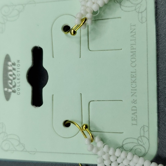 NWT Handmade Boho Aztec Southwestern Seedbead Tassel Dangle Earrings Plated - Picture 4 of 5